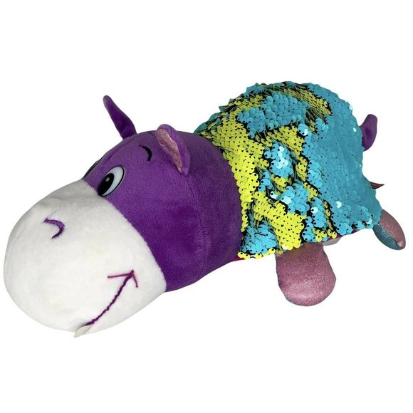 The Original Flip a Zoo Hetal Hippo & Janika Giraffe Plush Toy Pillow 11.5" - Picture 2 of 4